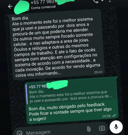 Depoimento de cliente do OS Agenda